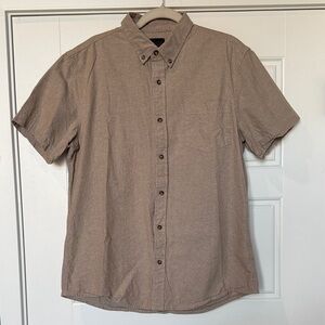 Men's Short Sleeve Linen Shirt in Light Brown